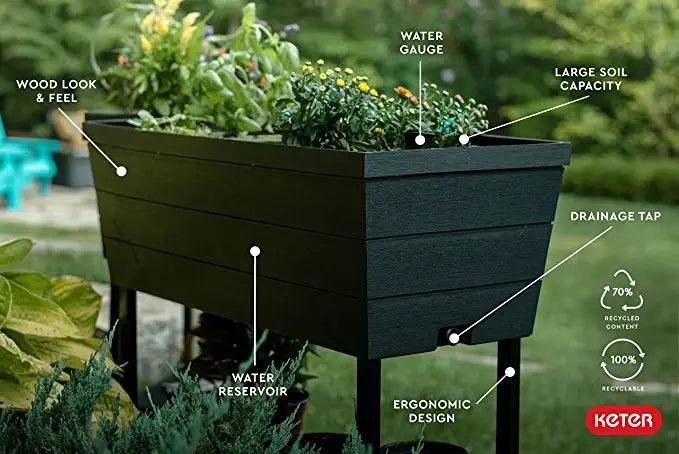 Keter Urban Bloomer Black Resin Raised Garden Kit 198.57 Devinchris  daphomegoods.com