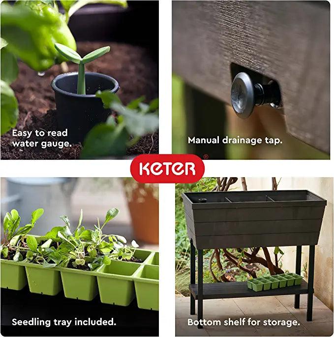 Keter Urban Bloomer Black Resin Raised Garden Kit 198.57 Devinchris  daphomegoods.com