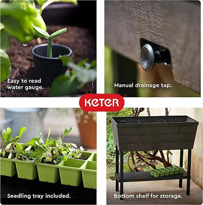Keter Urban Bloomer Black Resin Raised Garden Kit 198.57 Devinchris  daphomegoods.com